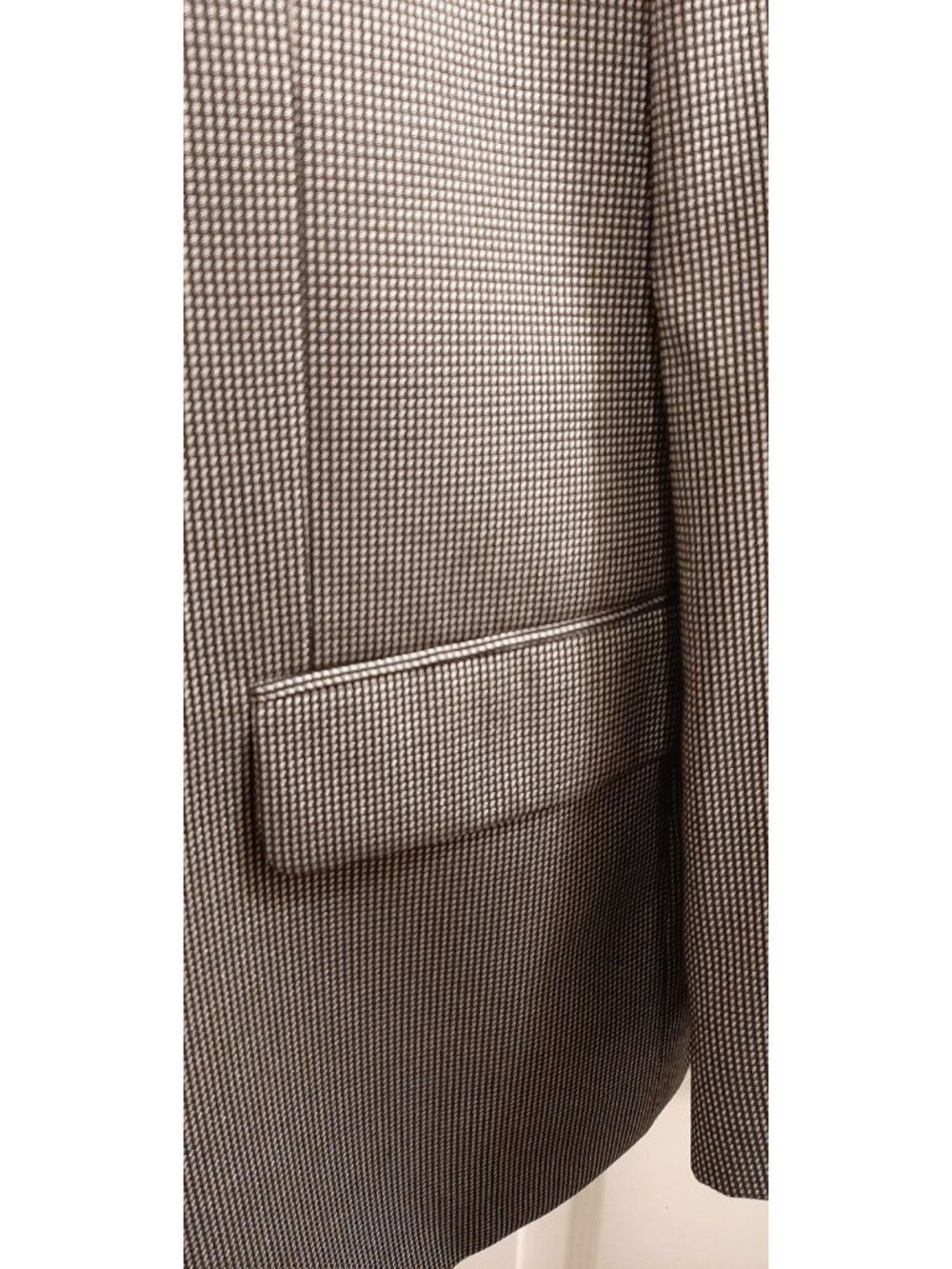 I Italian Soft Mens Suit Jacket 48R Black & Gray Pinpoint Pattern - Picture 5 of 13